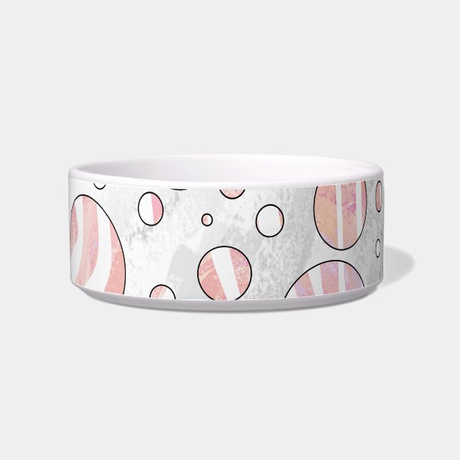 Pink and White Polka Dot Zebra Bowl (Right)