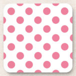 Pink and white polka dots coaster<br><div class="desc">Pink and white polka dots</div>
