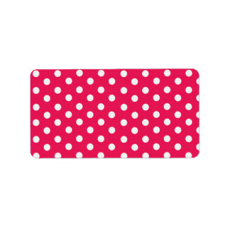 Pink And White Polka Dots Label