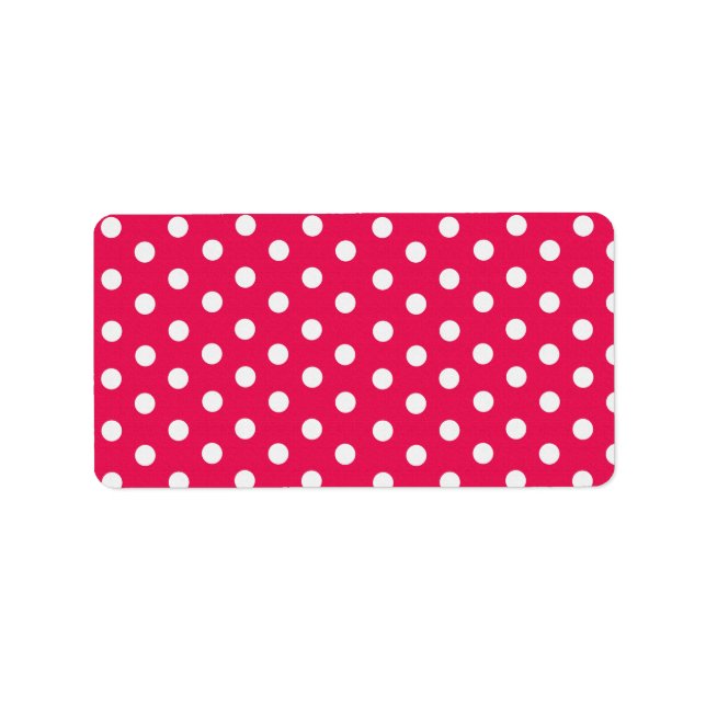 Pink And White Polka Dots Label (Front)