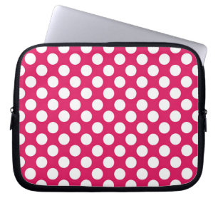 Pink and white polka dots laptop sleeve