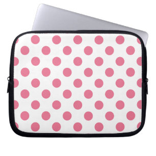 Pink and white polka dots laptop sleeve