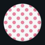 Pink and white polka dots magnet<br><div class="desc">Pink and white polka dots</div>