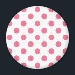 Pink and white polka dots magnet<br><div class="desc">Pink and white polka dots</div>