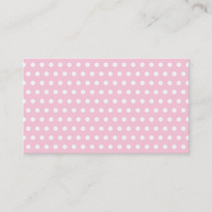 Pink and White Polka Dots Pattern. Business Card