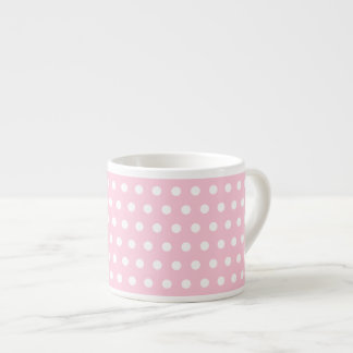 Pink and White Polka Dots Pattern. Espresso Cup