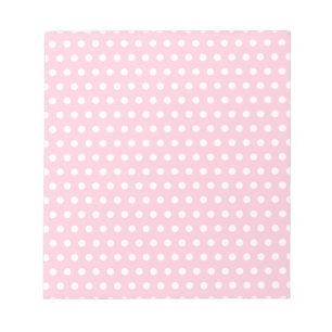 Pink and White Polka Dots Pattern. Notepad