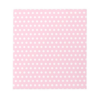 Pink and White Polka Dots Pattern. Notepad
