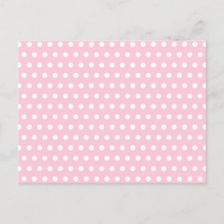Pink and White Polka Dots Pattern. Postcard