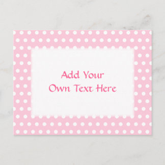 Pink and White Polka Dots Pattern. Postcard