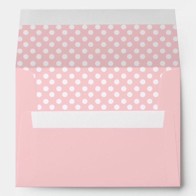 Pink and White Polka Dots with Return Address Envelope (Back (Bottom))