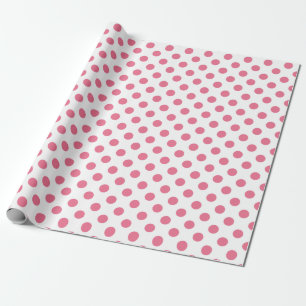 Pink and white polka dots wrapping paper