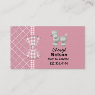 Pink, and White Poodle Mummy Card