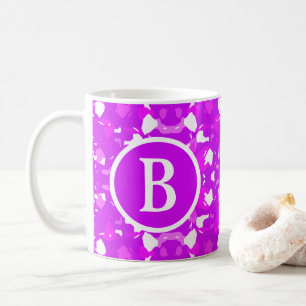 Pink and White Pretty Symmetrical Markings Letter Coffee Mug