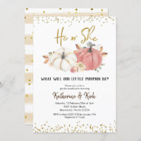 Pink and White Pumpkin Fall Gender Reveal Party