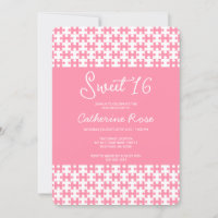 Pink And White Puzzle Chequered Sweet 16