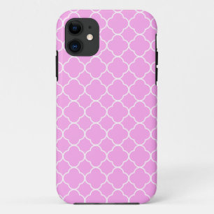Pink And White Quatrefoil Pattern Case-Mate iPhone Case