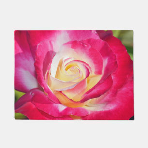 Pink and white rose doormat