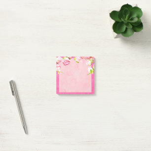 Pink and White Roses Post-It Notes