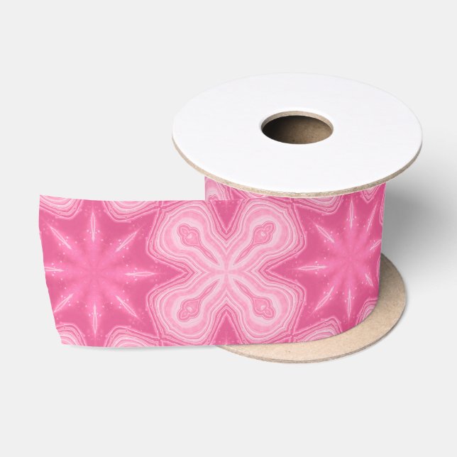 Pink And White Satin Ribbon (Spool)