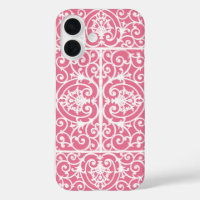 Pink and white scrollwork