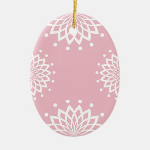 Pink and White Simple Vintage Easter Ceramic Tree Decoration
