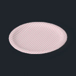 Pink and White Small Size Stripes Paper Plate<br><div class="desc">Pink and white small size stripes pattern,  a simple but elegant design</div>