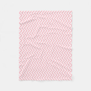 Pink and White Small Size Vertical Chevron Fleece Blanket