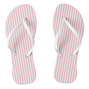Pink and White Small Size Vertical Stripes Jandals
