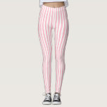 Pink and White Small Size Vertical Stripes Leggings<br><div class="desc">Pink and white small size vertical stripes pattern,  a simple but elegant design</div>