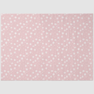 Pink and White Snowflakes and Stars Christmas Tissue Paper