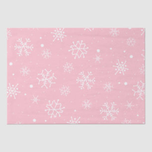 Pink and White Snowflakes Tissue Paper