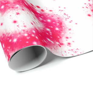 Pink and white sparkling graffiti hearts wrapping paper