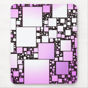 Pink and White Square Dancing Mouse Pad