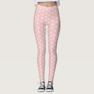 Pink and white stars leggings