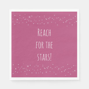Pink and White Stars Napkin