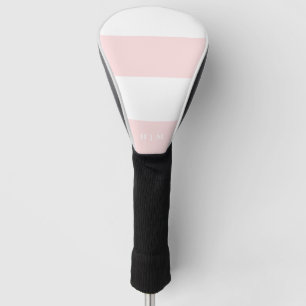 Pink and white stripe custom colour women’s golf head cover