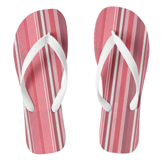 Pink and white Stripe Jandals (Footbed)
