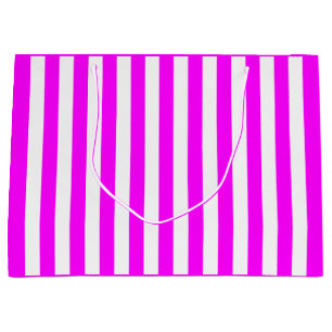 Pink and White Stripe Large Gift Bag