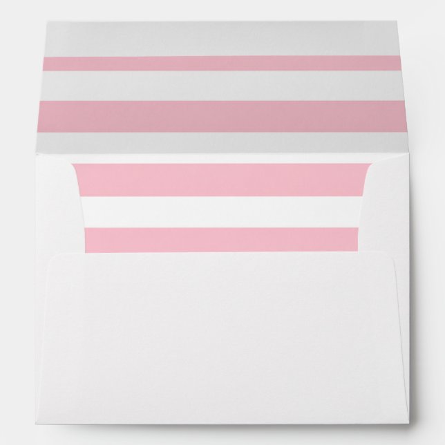 Pink and White Stripe Lined Envelope (Back (Bottom))
