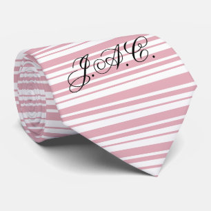 Pink And White Stripe Tie