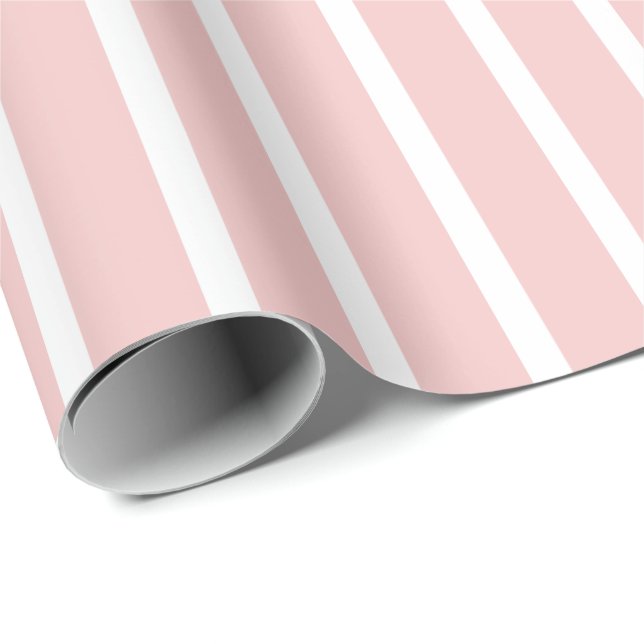 Pink and White Stripe Wrapping Paper (Roll Corner)