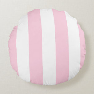 Pink and White Striped Cabana Outdoor Pillow