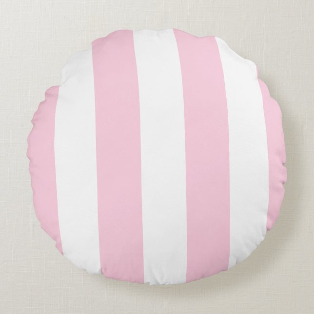 Pink and White Striped | Cabana Outdoor Pillow (Front)