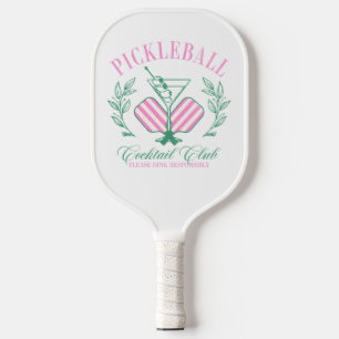 Pink and White Striped Cabana Pickleball Paddle