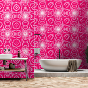 Pink and White Striped Hearts Custom Colours Wallpaper