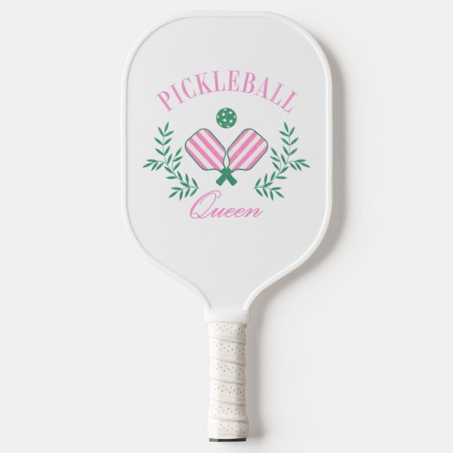 Pink and White Striped | Pickleball Queen Pickleball Paddle (Front)