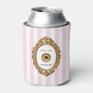 Pink and White Striped Press for Champagne Can Cooler