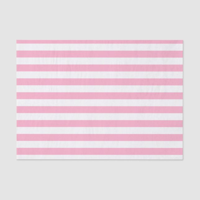 Pink and White Striped Tissue Paper (Front)