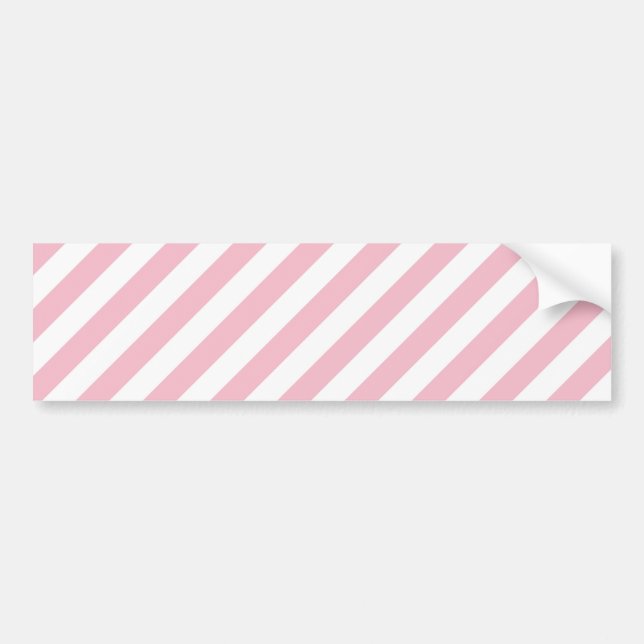 Pink and White Stripes Bumper Sticker (Front)